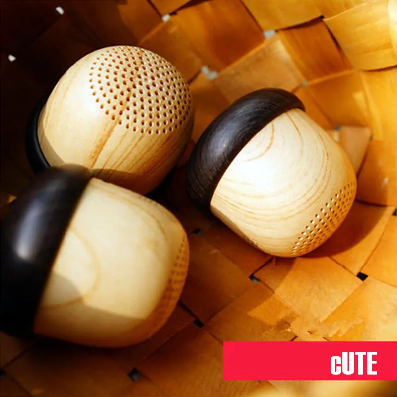 Новая портативная беспроводная мини Колонка Nut Design с Bluetooth милая деревянная