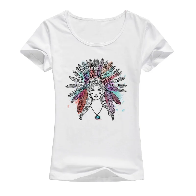 Женская летняя футболка нового дизайна винтажная женская с принтом в виде перьев