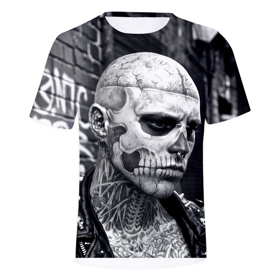 Рик дженест футболки лето 3D Круглый вырез короткий рукав Футболка тату Топ