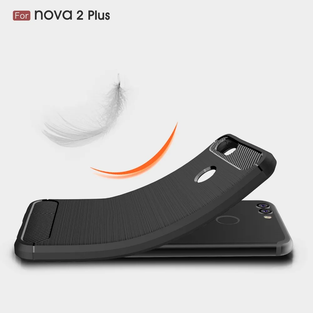 Для Huawei Nova 2 Plus углерода Волокно Мягкий силиконовый чехол для плюс Роскошные