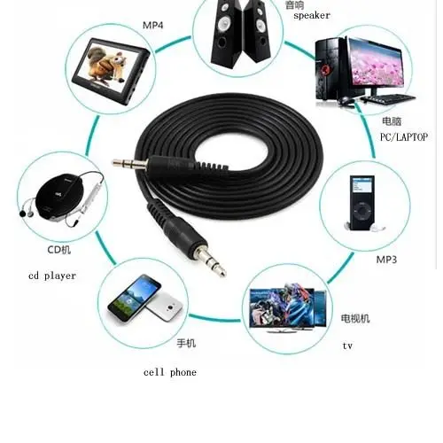 Черный 3 5 мм аудио Свинцовый кабель AUX In шнур для беспроводного динамика sony SRS