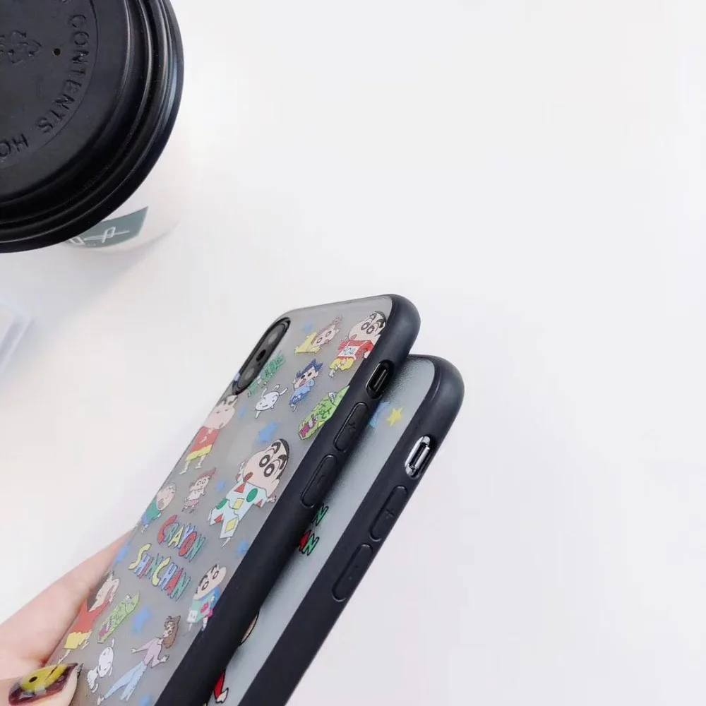 Japan Cute Cartoon Funny Crayon Shin-chan Family 3D Relief Silk Pattern Matte TPU Case Cover For Iphone6 6S 7 7S 8 6P 7P 8P X |