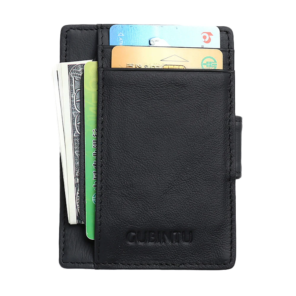 Gubintu RFID Женские Кошельки Пояса из натуральной кожи Блокировка держатель для карт
