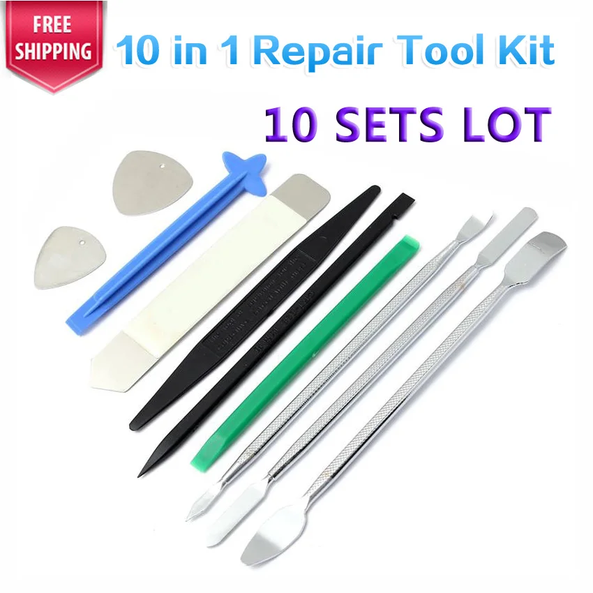Набор инструментов для разборки и ремонта мобильных телефонов X 10 в 1 Спугер для iPad, iPhone 4, 5S, 6 Plus, Samsung и др.