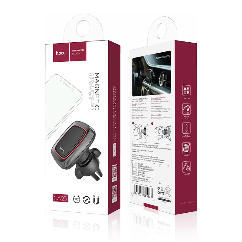 hoco magnetic car cell phone holder magnet stand air vent outlet mount 360 degree gps smartphone support for iphone samsung free global shipping