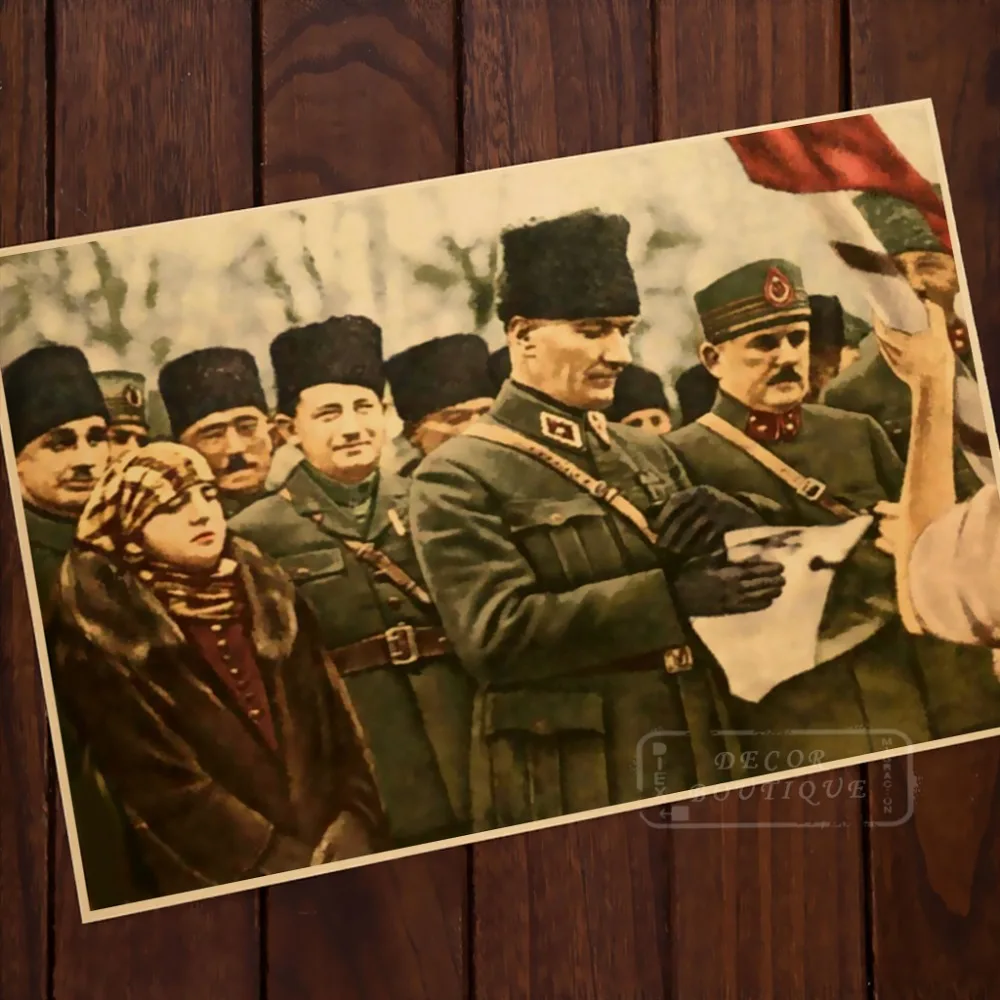 Современная Турецкая картина kemal ataturk винтажная ретро холст рамка Постер DIY