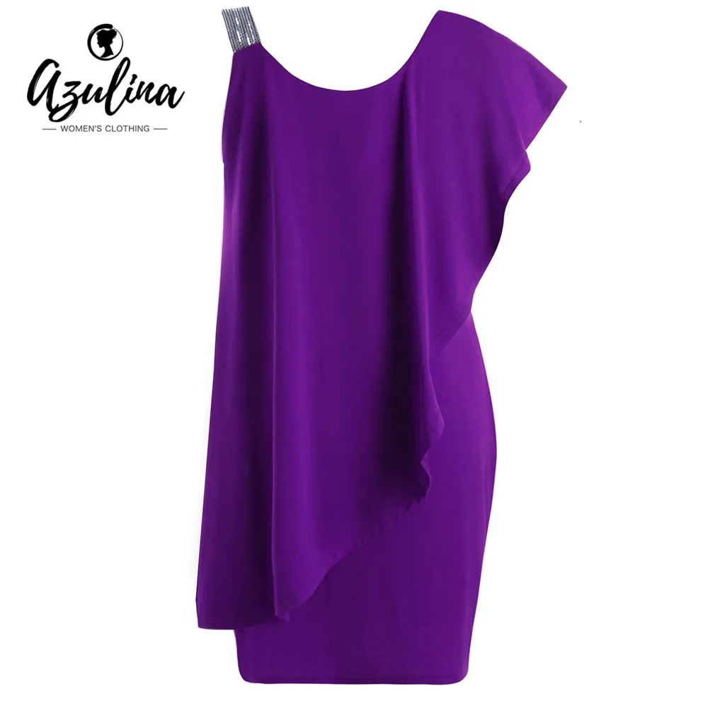 Женское мини платье Rosegal с оборками и блестками на одно плечо лето 2018|robe 5xl|summer party