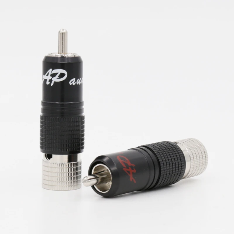 

4pcs RCA Plug Rhodium Plated Audio Video Adapter Connectors locking for audio RCA plug