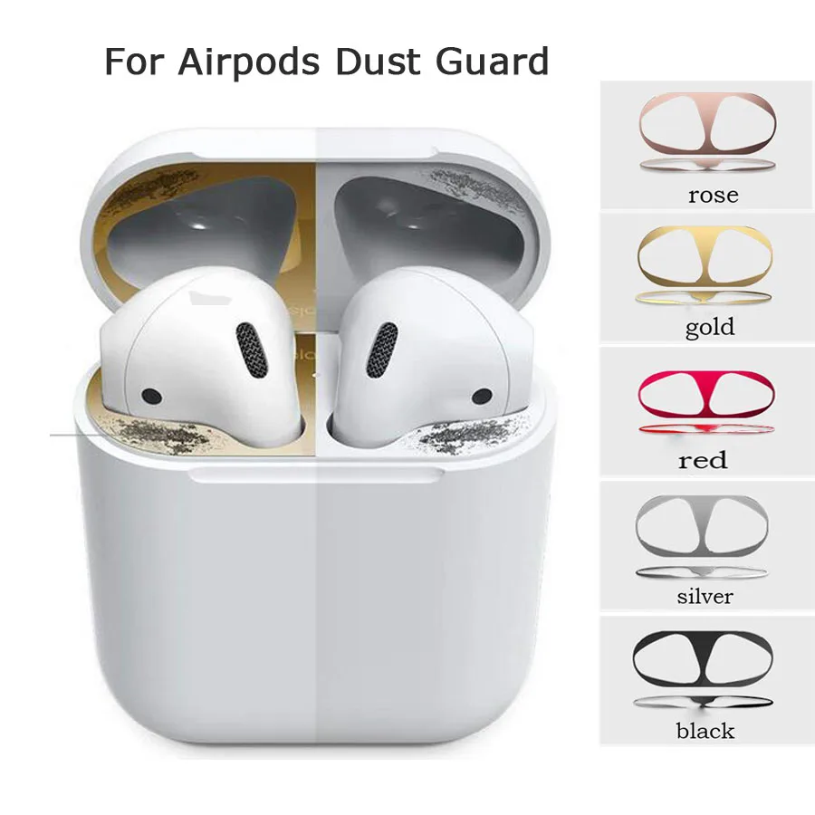 Металлическая Пылезащитная наклейка для Apple AirPods чехол пленка Защитная телефона |