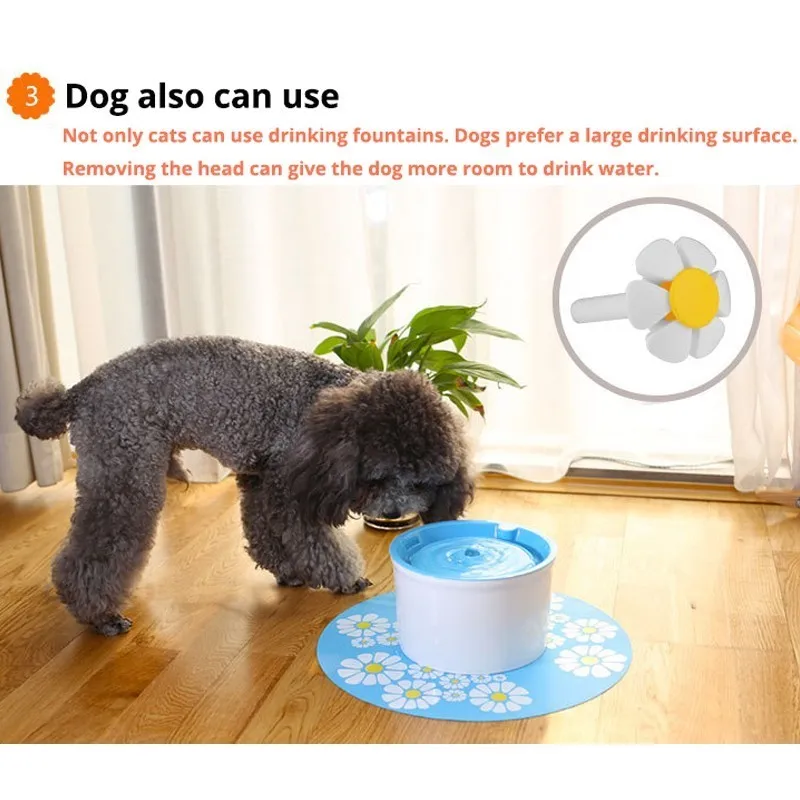 Автоматическая Кошка Собака электрический Pet фонтан для питья чаша дозатор