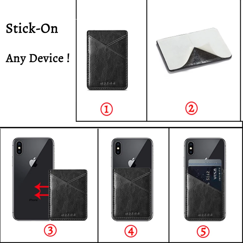 2018 Универсальный кожаный держатель для карт наклейка iPhone 6 6s 7 8 Plus X Huawei P10 P20 Lite Pro