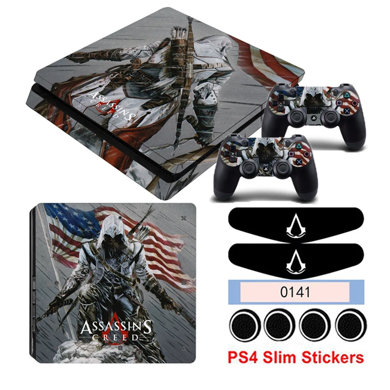 PS4 тонкие наклейки скины для Playstation 4 тонкая консоль и контроллер виниловая