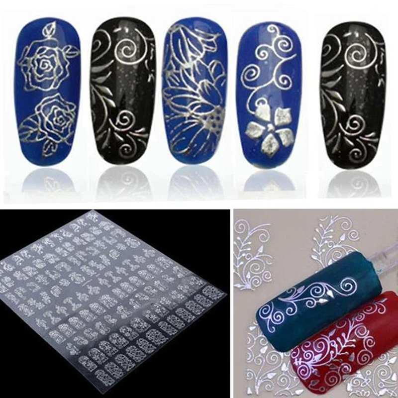 1 компл. Стикеры 3D на ногти Nail Art наклейки патч металлические цветы дизайн наклейки для художественное оформление ногтей советы салон аксессуар инструмент