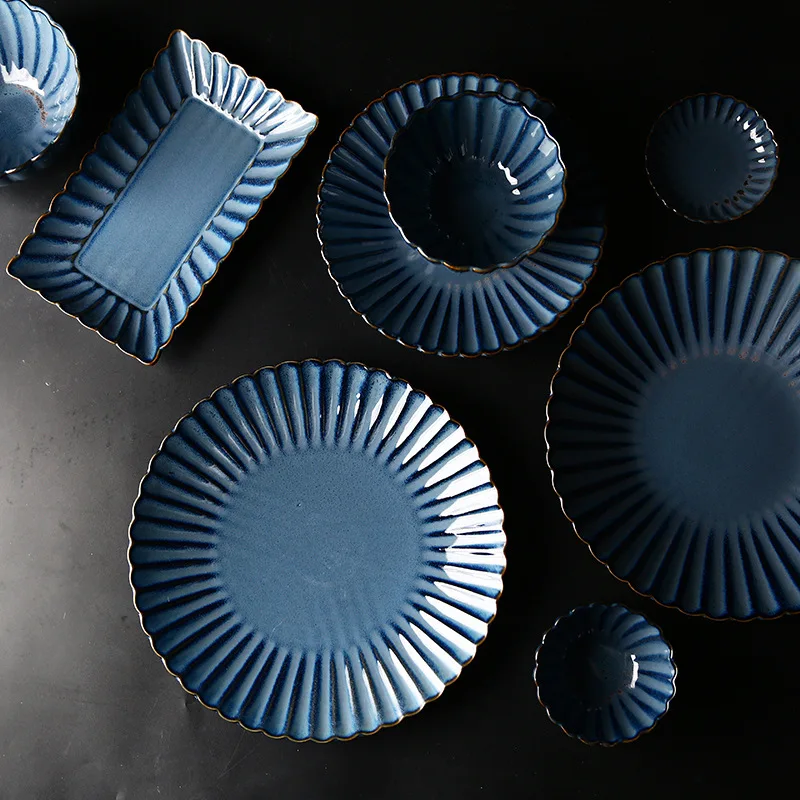 Скандинавский простой но элегантный набор керамической посуды глазурированная