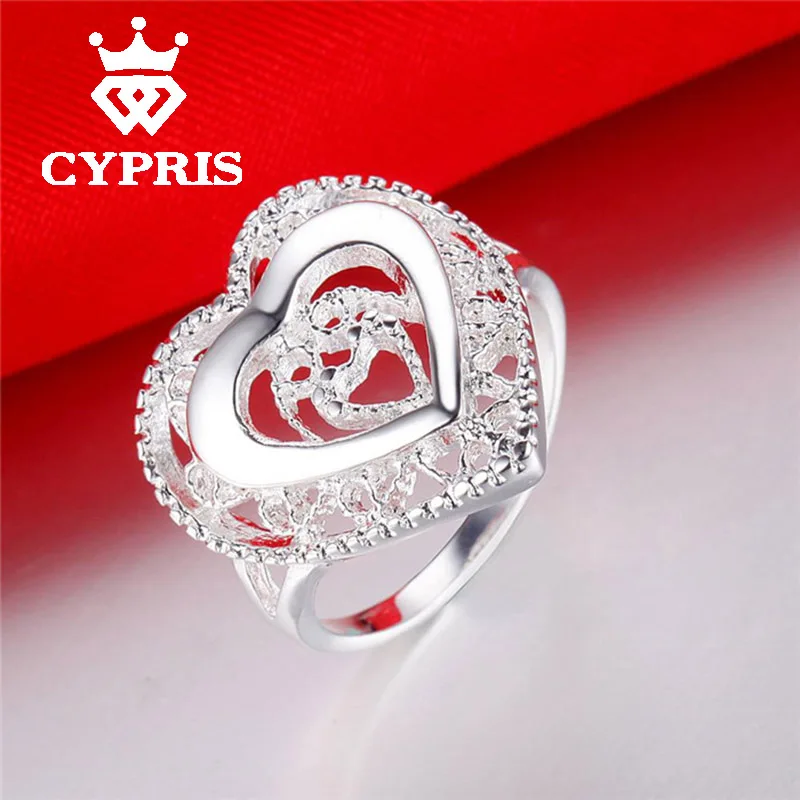 WHOLESALE Hot Promotion silver Fashion Ring Heart Women Engagement wholesale factory store Fine jewelry | Украшения и аксессуары