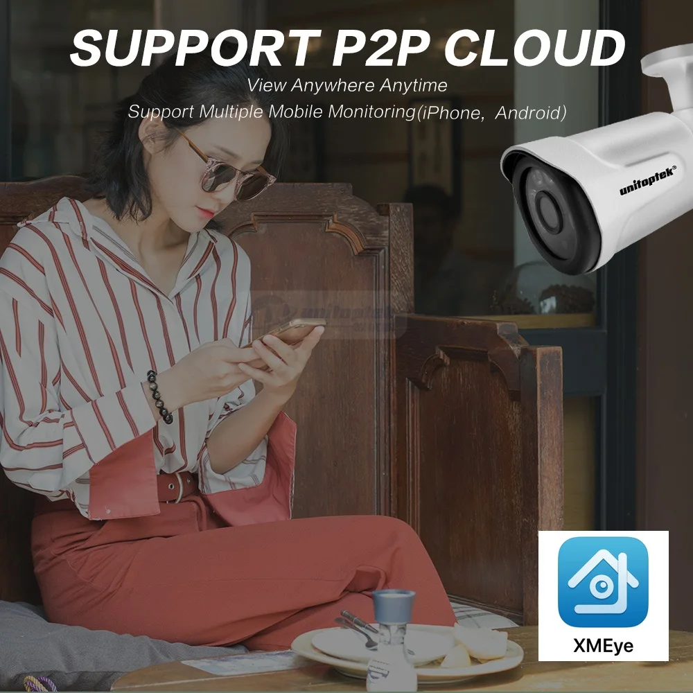 Ультра HD 8MP 4K Наружная цилиндрическая ip-камера ночного видения, камера видеонаблюдения, видео камера, IP металлический чехол, обнаружение движения, запись оповещения