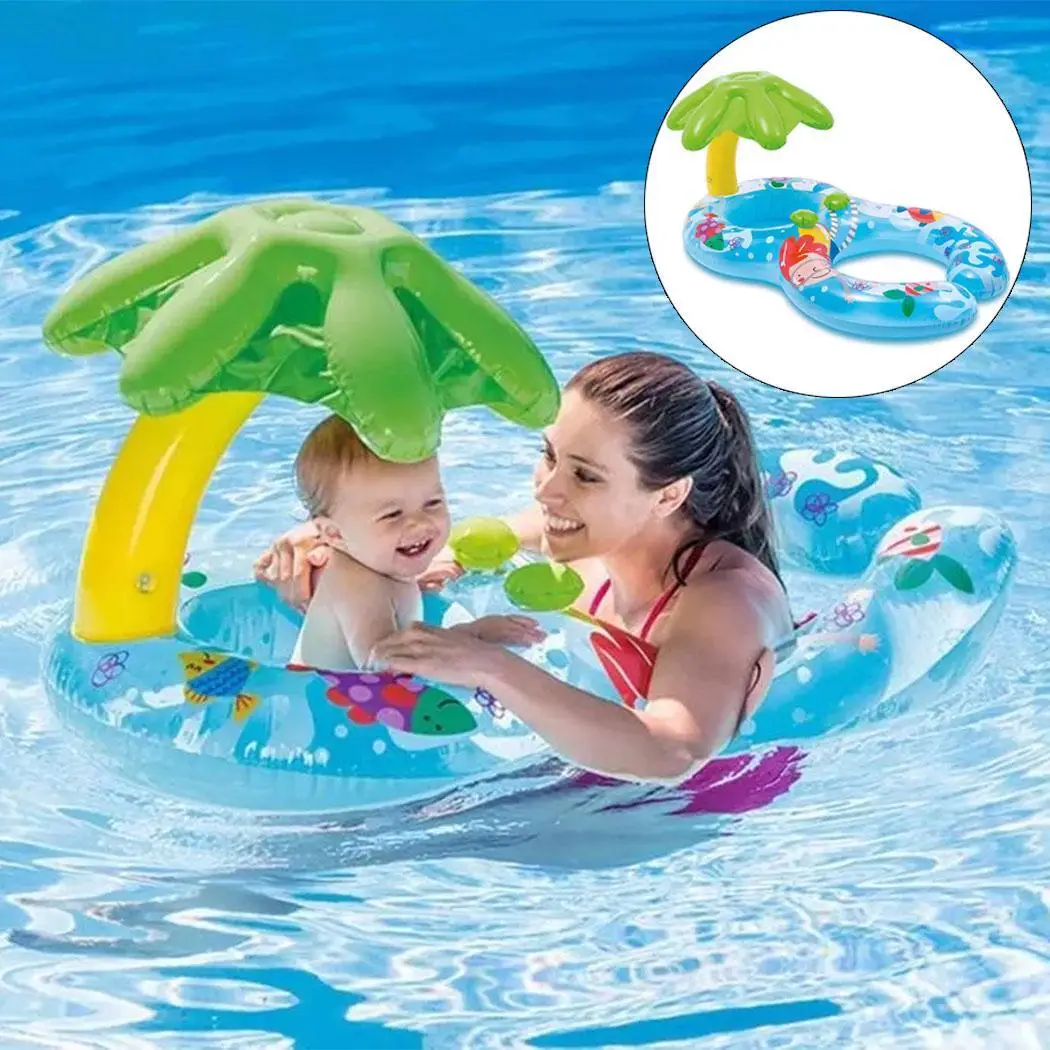 Прочный надувной плавательный круг с милым принтом безопасный кольцо для