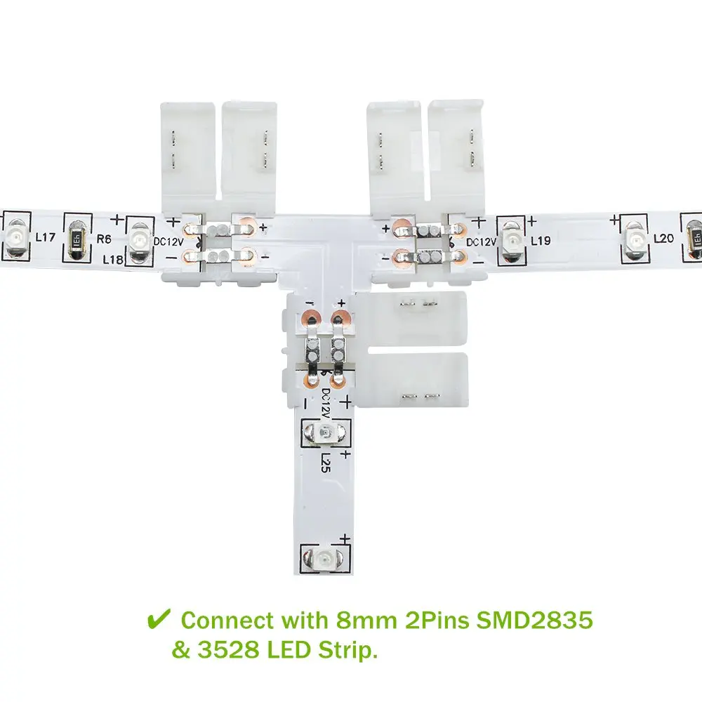 10 шт. Т-образный разъем для светодиодной ленты 3528/2835SMD 8 мм | Обустройство дома