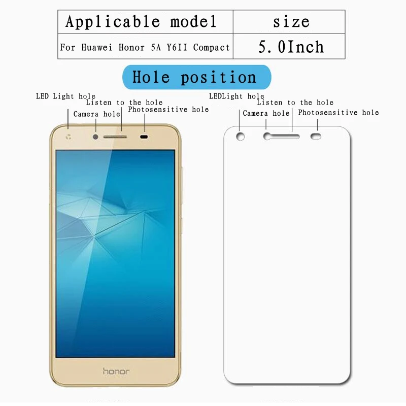 Закаленное стекло 9H для Huawei Honor 5A Y6 II компактная Защитная пленка экрана LYO L21 5 0