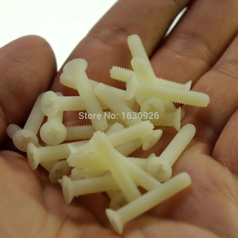 

Бесплатная доставка 50 штук Метрическая резьба M2, 5*6 мм нейлоновые винты с потайной головкой Phillips