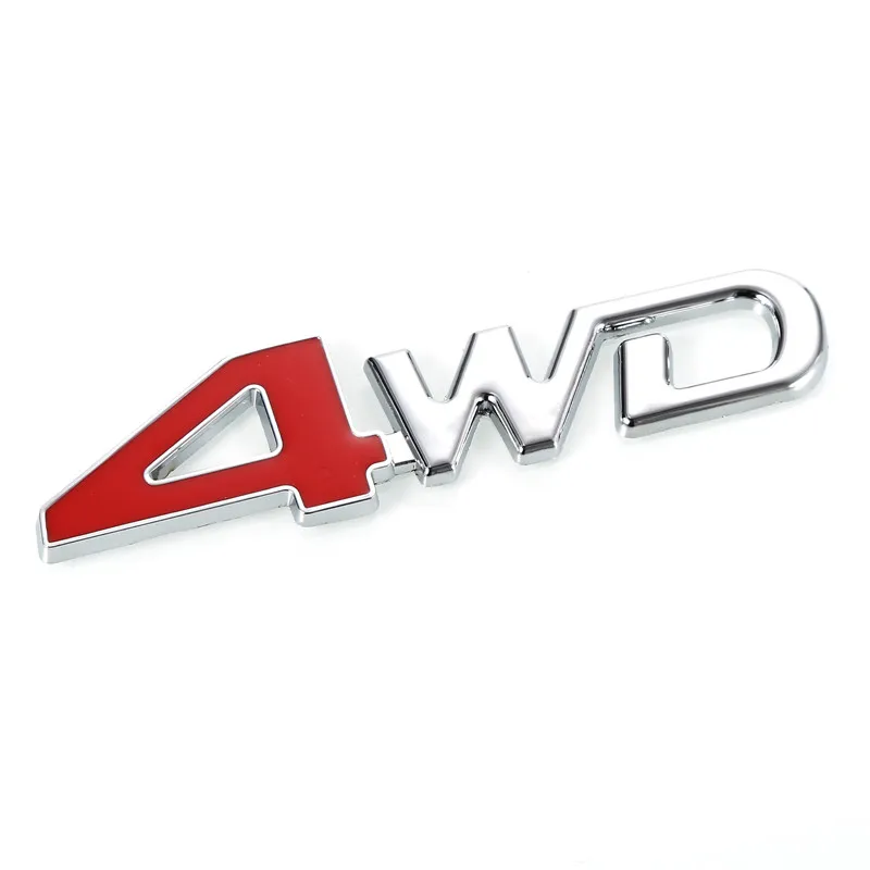 3D 4WD логотип автомобильный металл серебристо Красная надпись эмблемы Грузовик