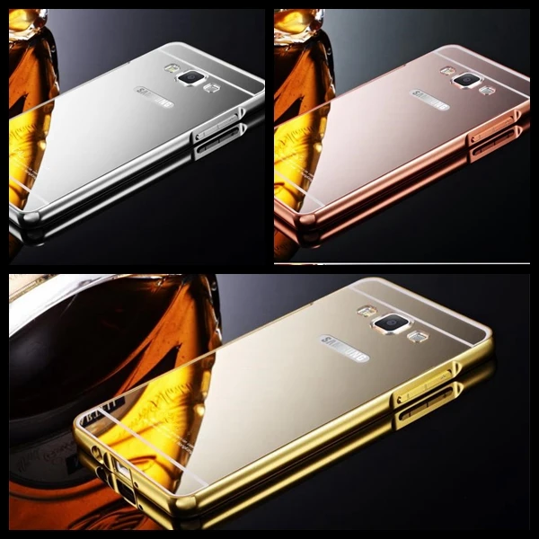 Роскошные Металл Алюминиевая Рама + Зеркало Акриловая Крышка Чехол Для Samsung Galaxy