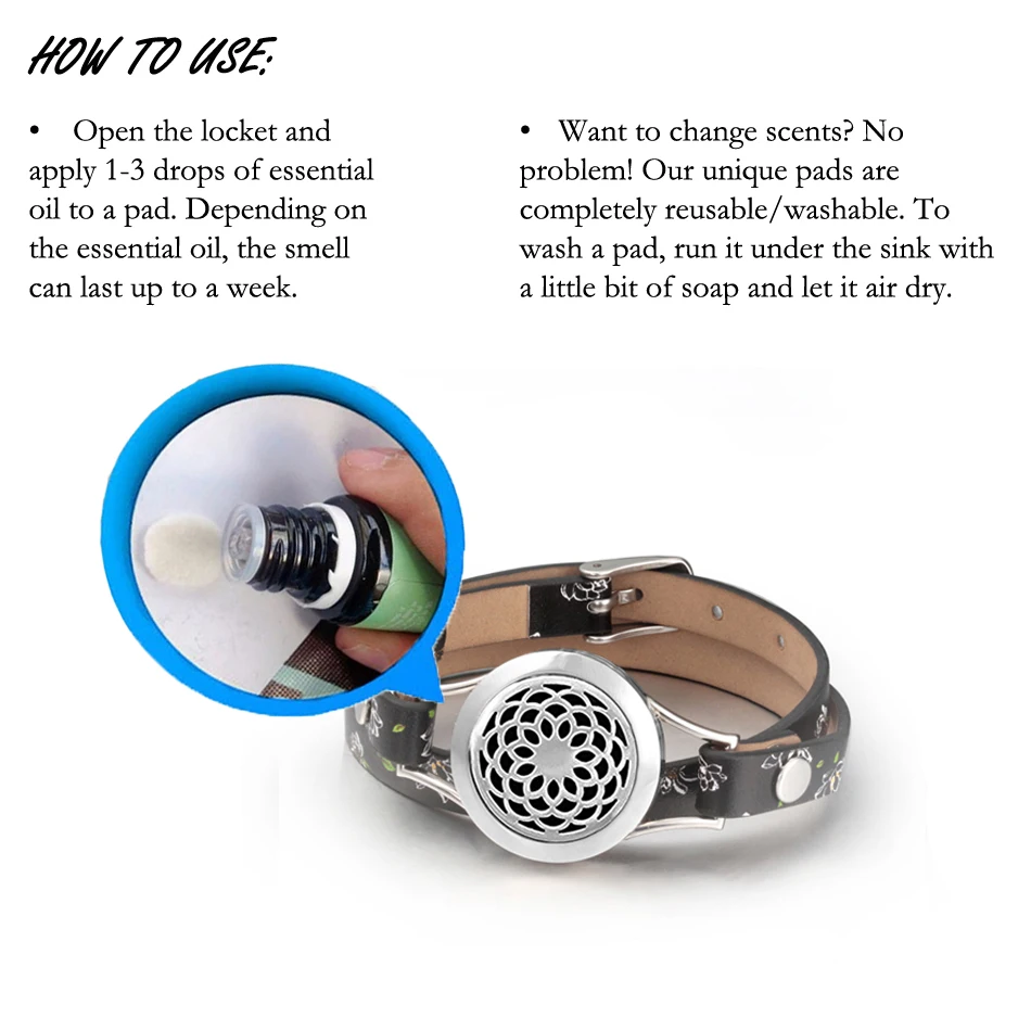 Кожаный браслет EVERLEAD с натуральными цветами ароматерапия диффузор духов