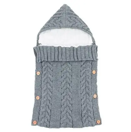 82W433 Gray Весенний теплый Конверт для новорожденных, спальные мешки для малышей, осенняя уличная детская коляска, спальный мешок, вязаная пеленка для младенцев - Цвет: 82W433 Gray