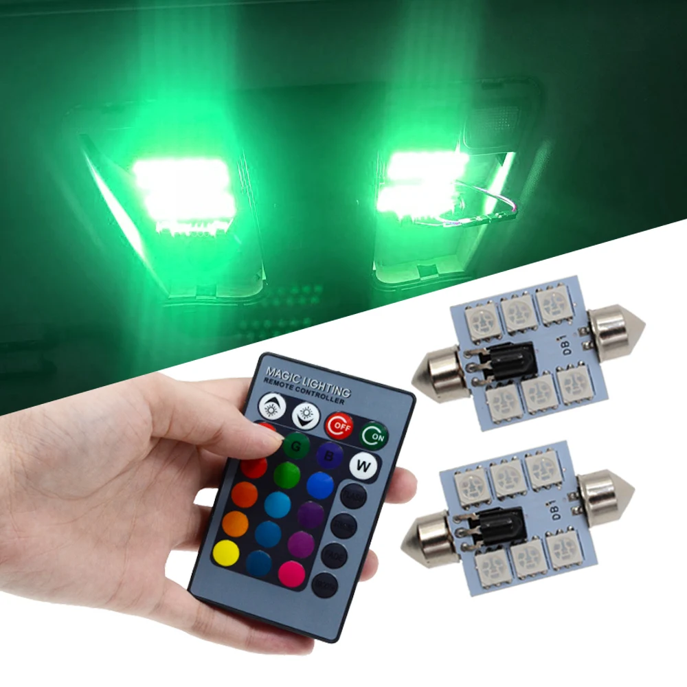 2X RGB 6SMD гирлянда на крышу купол светильник C5w дверной Авто Добро пожаловать с