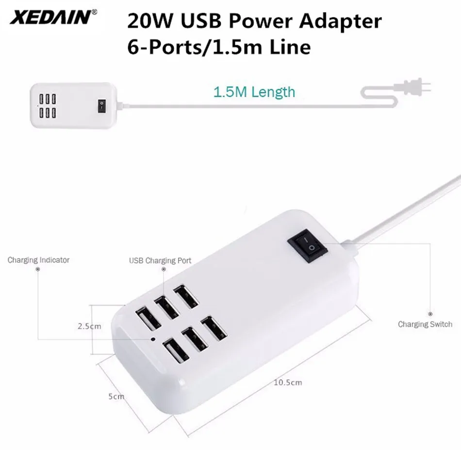 5 В/3 А 6 портов быстрое USB зарядное устройство настенное зарядное устройство Быстрая Зарядка адаптер зарядное устройство EU/US Разъем для iPad iphone Xiaomi все зарядное устройство для смартфонов