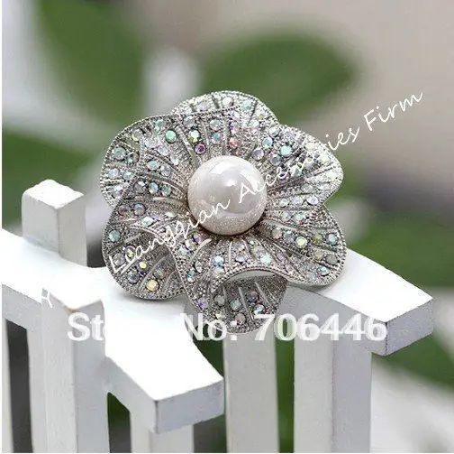 Родием красивые прозрачные Стразы AB с украшением в виде кристаллов белого