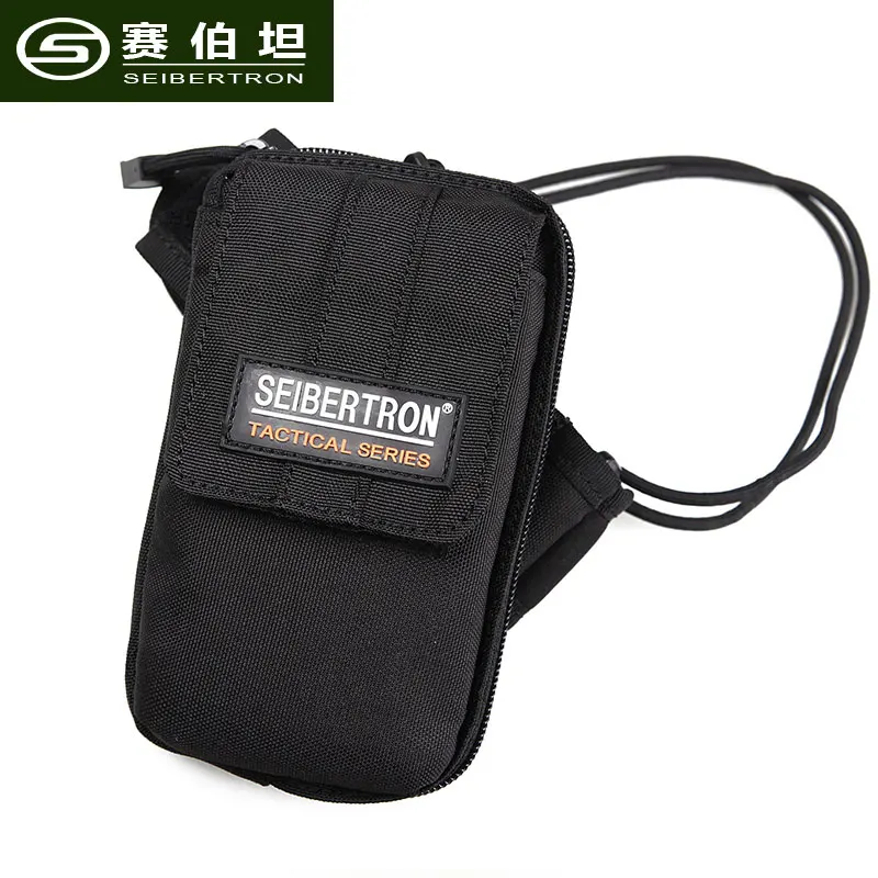 black Тактическая спортивная сумка Seibertron " для сотового телефона, IPad MP4, ремешок на руку, съемный карман для бега, велосипедная сумка черного цвета - Цвет: black