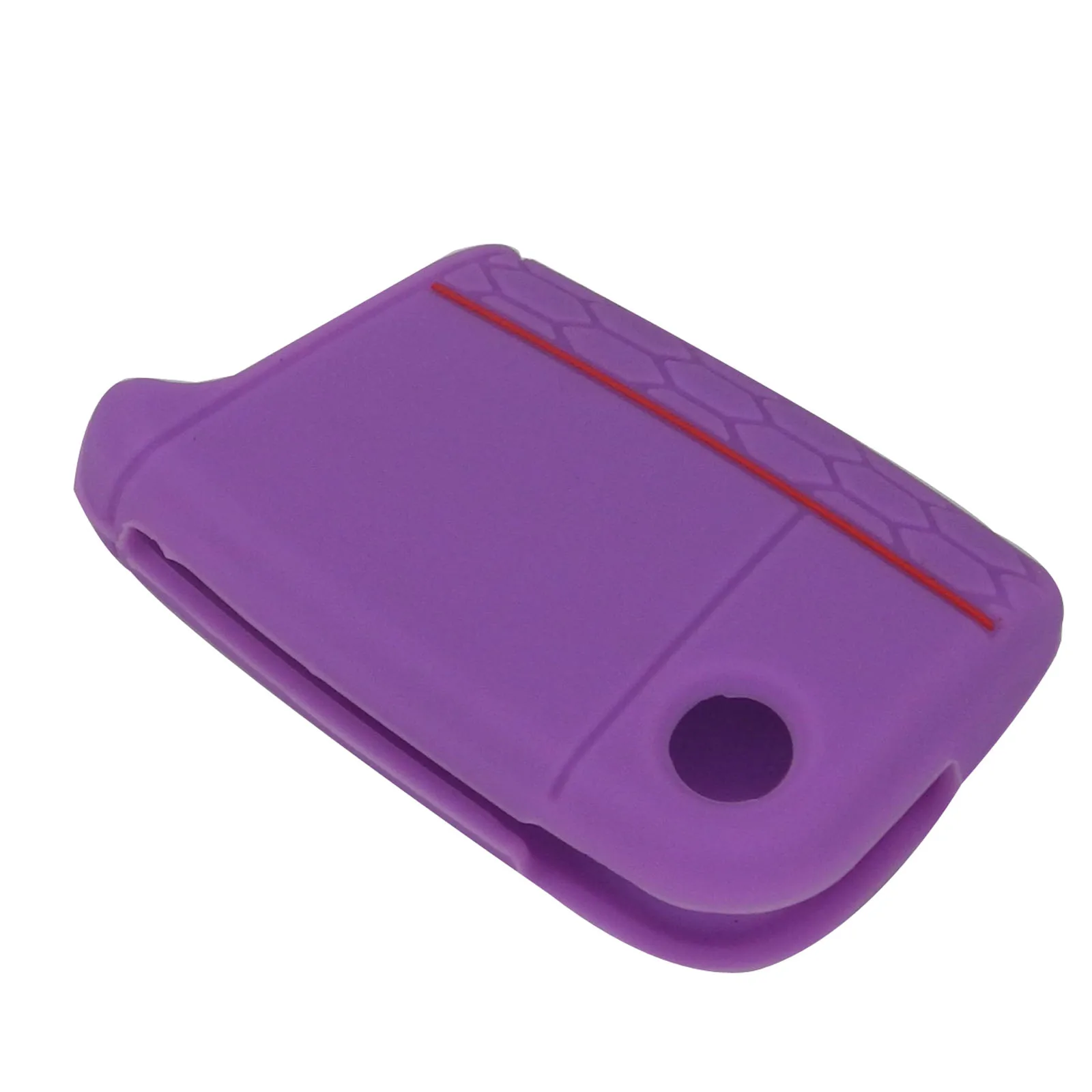 Фиолетовый New 3 Buttons Silicone Car Key Cover For VW Volkswagen New Polo Golf 7 mk7 Tiguan SKODA Octavia A7 Kodiaq Karoq SEAT Ateca Leon - Цвет: Фиолетовый