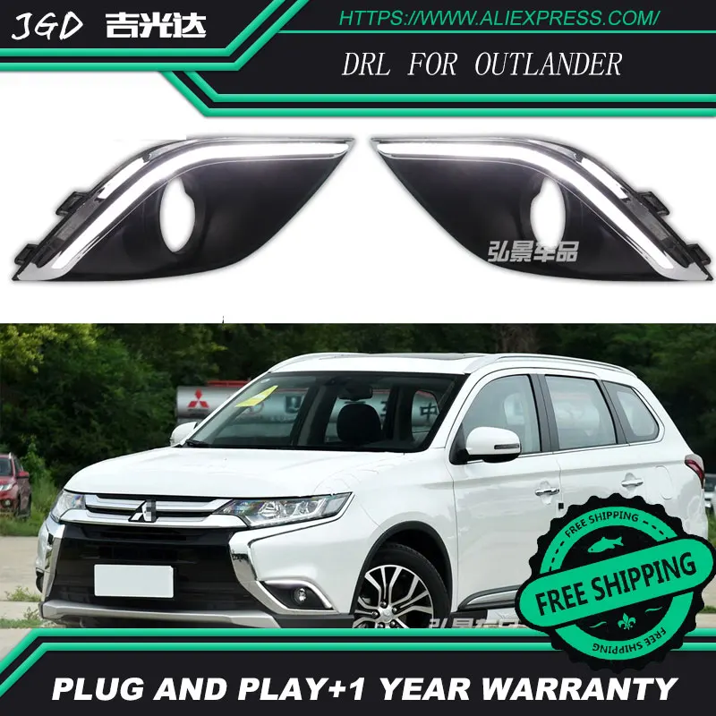 Бесплатная доставка! Чехол для Mitsubishi Outlander 2016 2017 туман светильник s DRL 12V