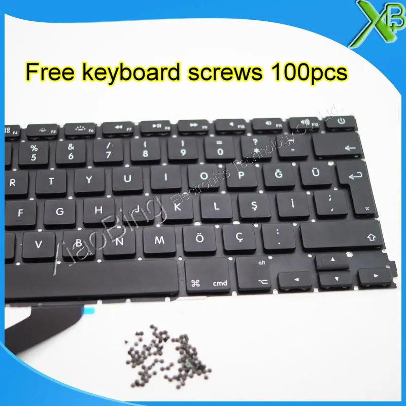 Совершенно новая Турецкая клавиатура TR + винты для клавиатуры 100 шт. MacBook Pro Retina 13 3