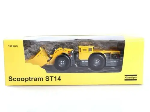Автомодель Alloy 1:50 Atlas Copco Scooptram ST14 для загрузки туннелей - игрушка-миниатюра, выполненная из литьевого сплава, для коллекционирования и декорирования.