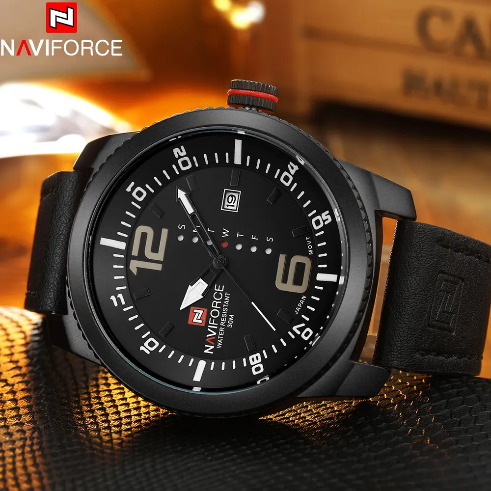 NAVIFORCE Лидирующий бренд модные повседневные кварцевые часы для мужчин армейские