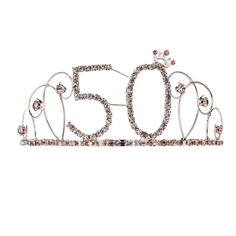 50 Диадема на день рождения, хрустальные стразы, корона на день рождения, свадебные аксессуары для волос, оголовье для женщин и девушек, вечерние, свадебные - Цвет: 50