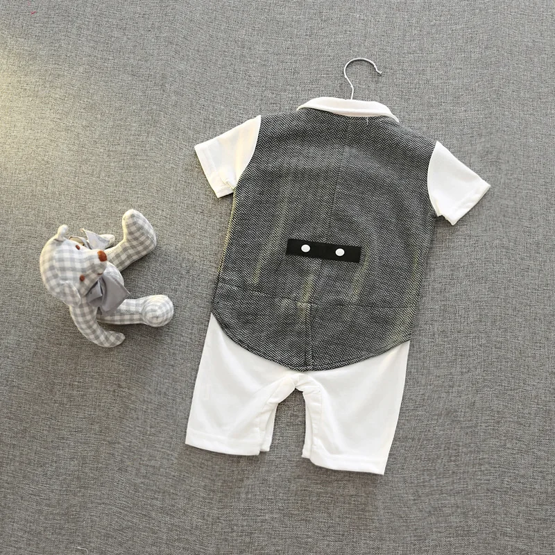 NNW/летние Крестильные костюмы с короткими рукавами и галстуком-бабочкой для