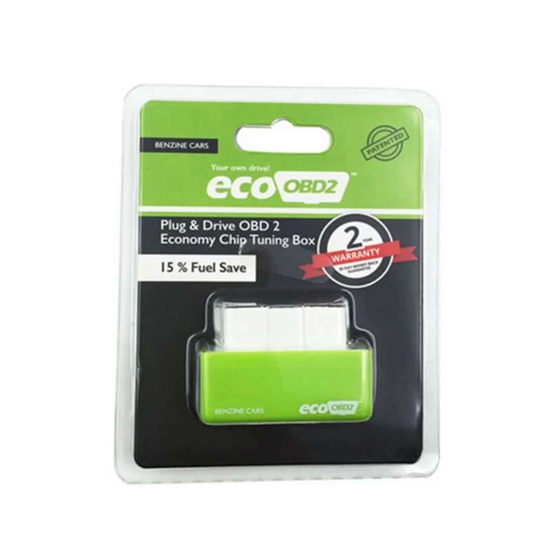 Зеленый эконом чип EcoOBD2 тюнинг бокс OBD экономия топлива для автомобиля Eco OBD2