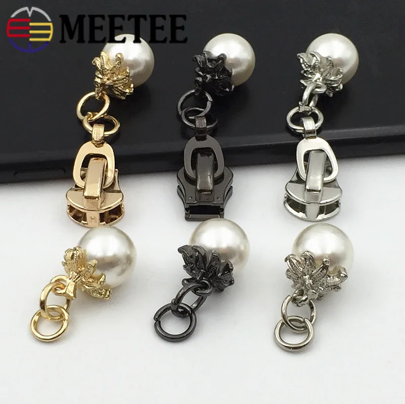 Meetee 2/5 шт. 40-70 см 3# металлическая молния с открытым концом автоматической блокировки Золотая жемчужина слайдер DIY сумки кошелек одежды Декор застежкой-молнией швейная фурнитура