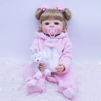 55cm full silicone vinyl reborn girl baby doll toys with plush toy 22inch newborn bebe princess babies alive doll play house toy