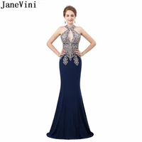 janevini sexy mermaid party prom dress beaded navy long bridesmaids dresses for women gold lace ladies ceremony formal gown 2018
