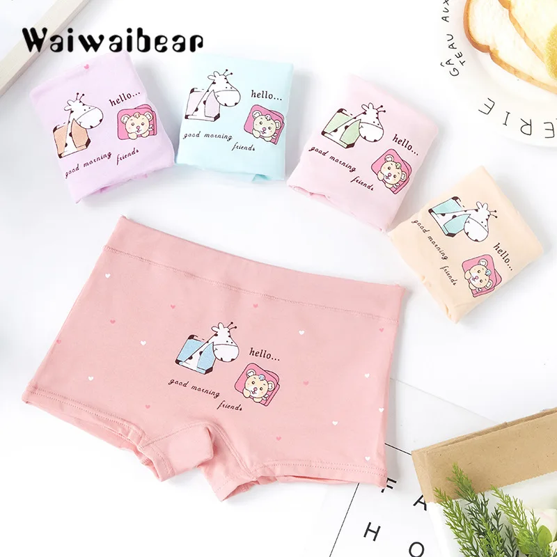 5 шт./компл. хлопчатобумажные боксеры трусы нижнее белье для девочек мальчиков