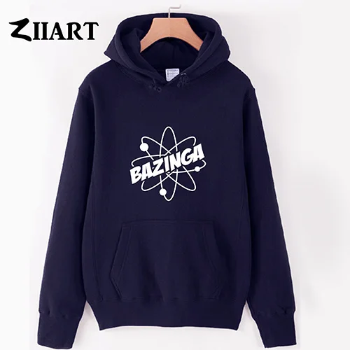 NAVY BLUE Bazinga Наука Atom пара одежда мальчиков мужчина на осень-зиму флисовые толстовки с капюшоном - Цвет: NAVY BLUE