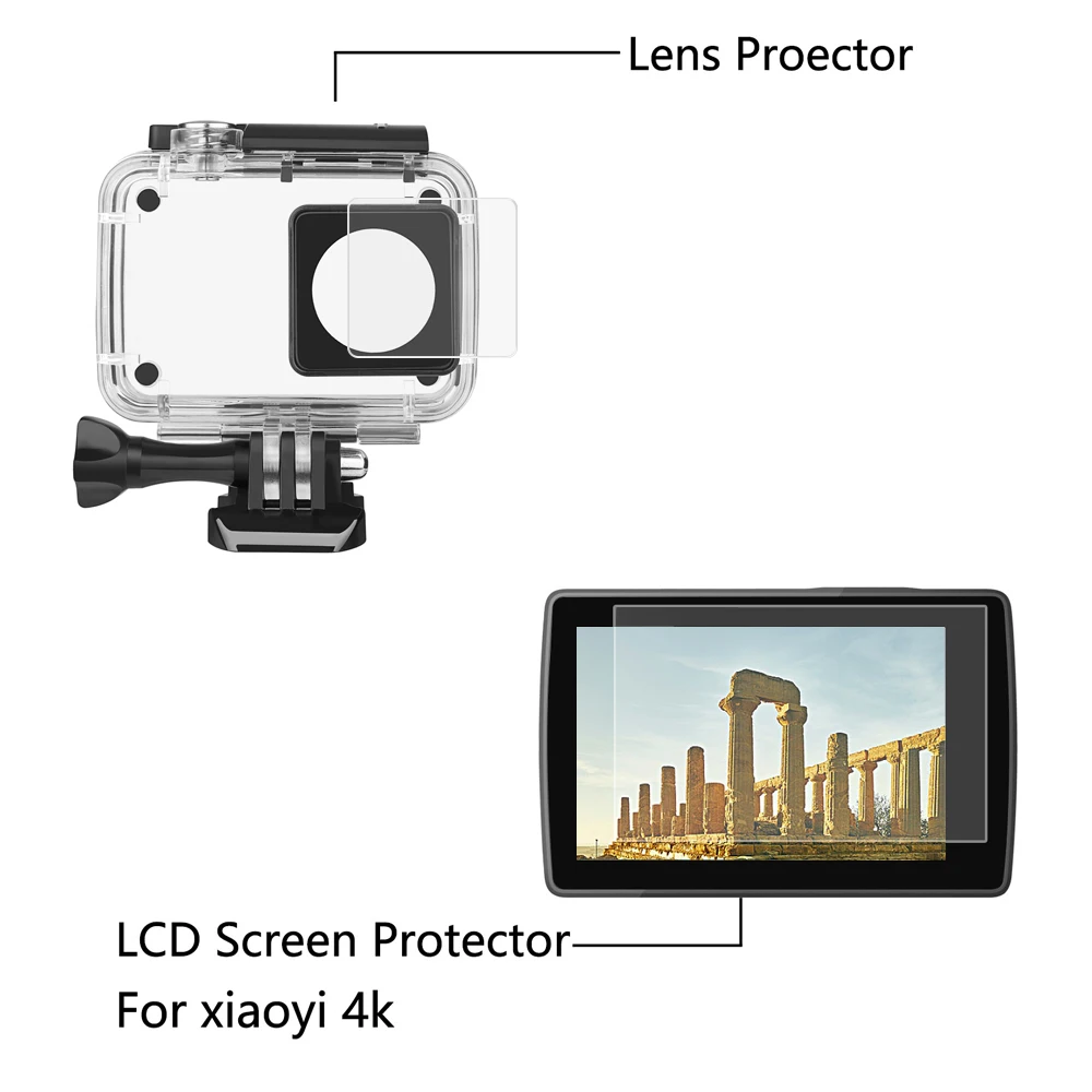 Защитная пленка для экрана SHOOT HD Xiaomi Yi Lite 4 K + комплекты спортивных камер k набор