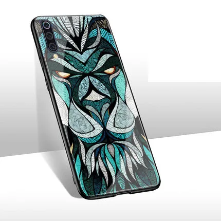 Чехол для xiaomi mi 9, жесткий противоударный чехол для xiaomi mi 9 mi 9 mi 8 mi 8 se explorer Lite mi x 2s mi x 3 mi x3, задняя крышка из закаленного стекла - Цвет: Green Lion