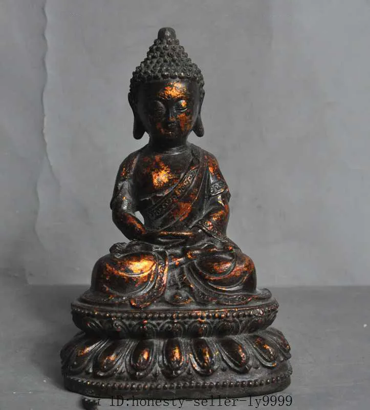 Рождество Старый Тибет Буддизм Фейн Бронзовый шакьямуни Джосс Шакьямуни