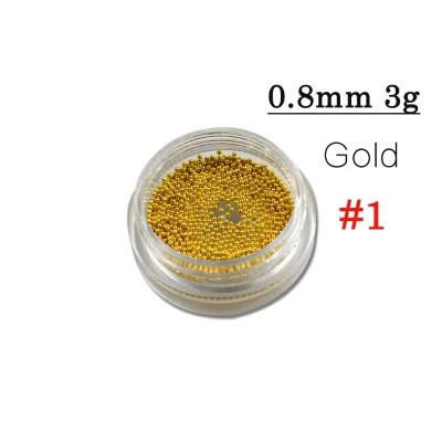 1 Gold 1 шт мини 0,8/1,0/1,5/2,0 лак для ногтей металлические стальные бусины для украшения ногтей 3d УФ-Гель-лак DIY Инструменты для маникюра NJ251 - Цвет: 1 Gold