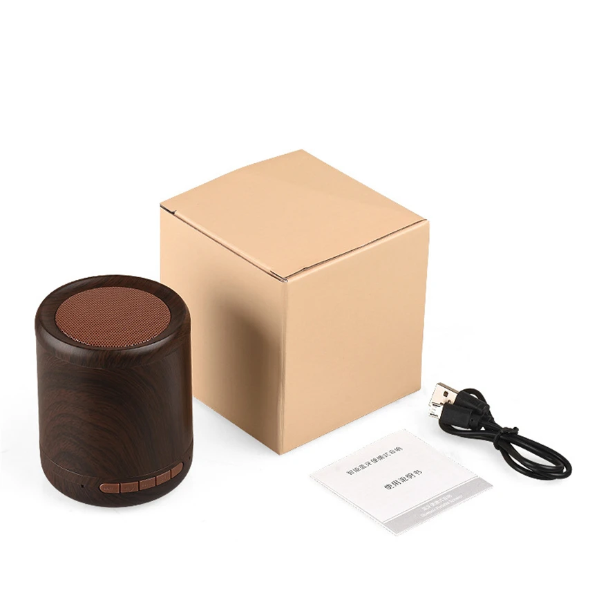 

Haptime Portable Bluetooth Speaker Wireless Mini Speakers Fashion Wood Grain Loudspeaker Support TF Card AUX Hands Free Call